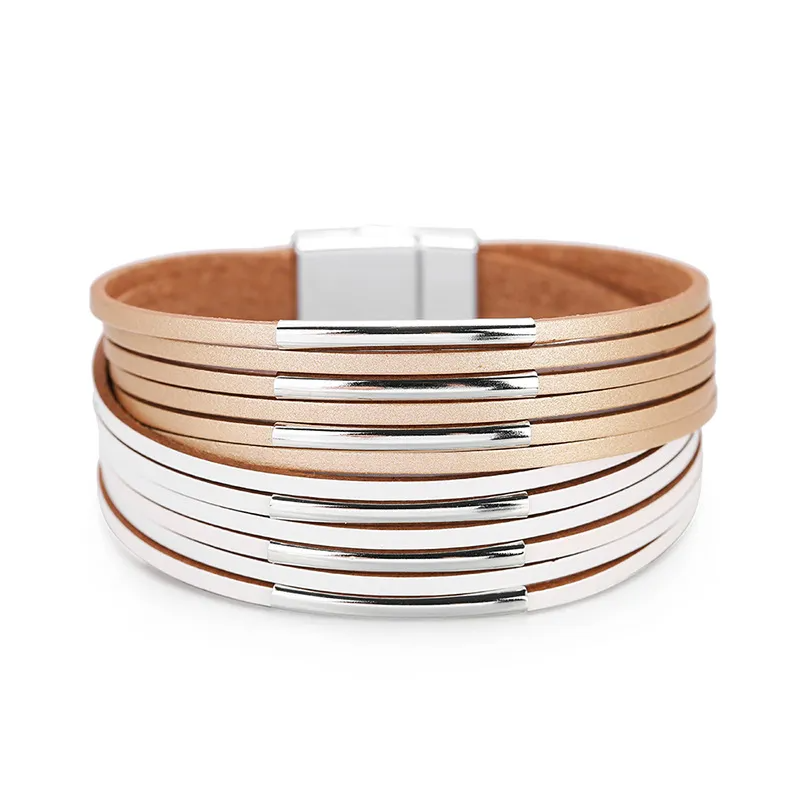 Two Tone Multilayer Magnetic Bracelets