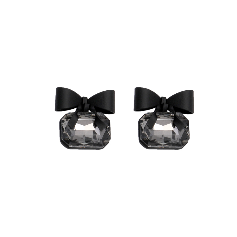 Black Bow Stud Earrings