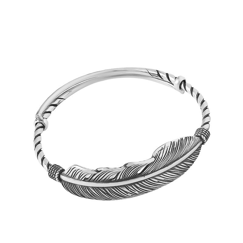 Feather Shaped Bangle Bracelet