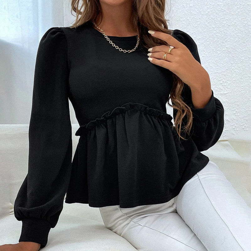 Puff Sleeves Ruffled Blouse
