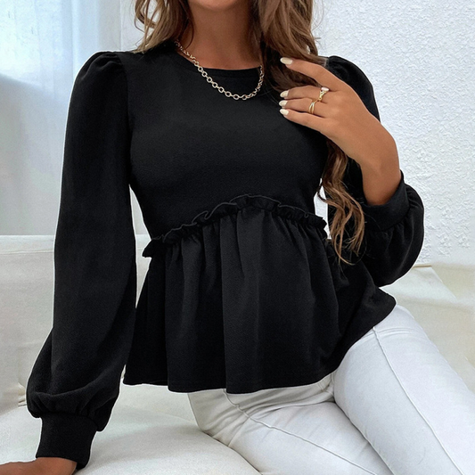 Puff Sleeves Ruffled Blouse