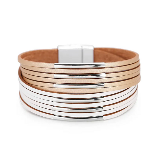 Two Tone Multilayer Magnetic Bracelets